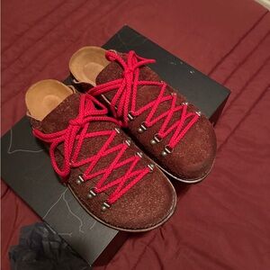 Men's Brown Sandals with Red Laces